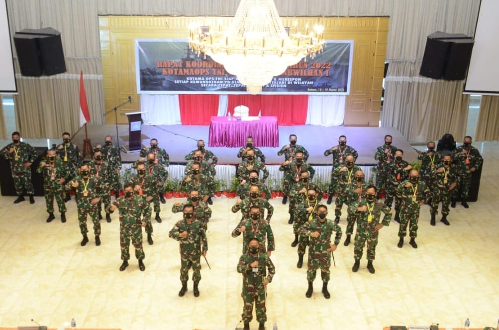 Pangdam I/BB Pimpin  Rapat koordinasi Rentikon  TA. 2022 Kotamaops TNI Wilayah Kogabwilhan I