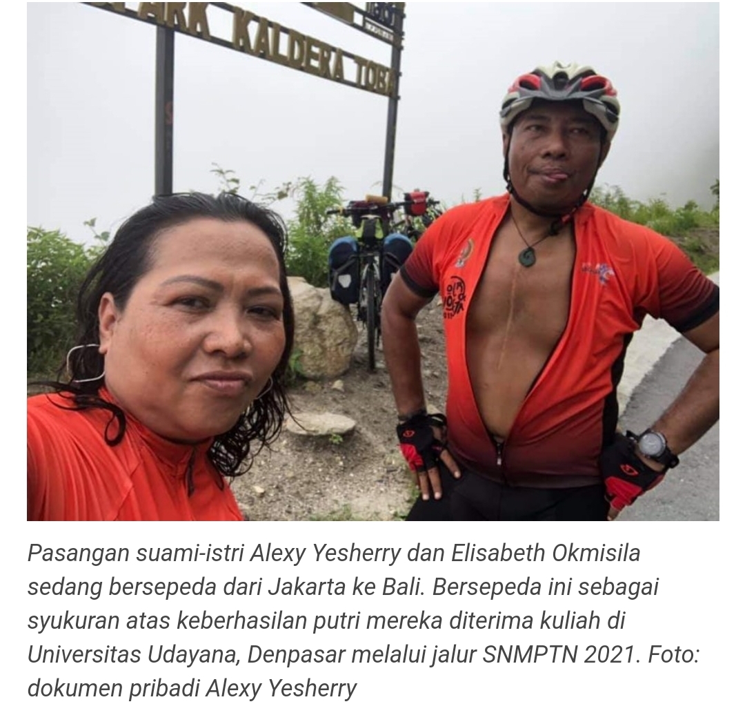 Anak Lulus SNMPTN, Suami-Istri Ini Bersepeda Jakarta-Bali