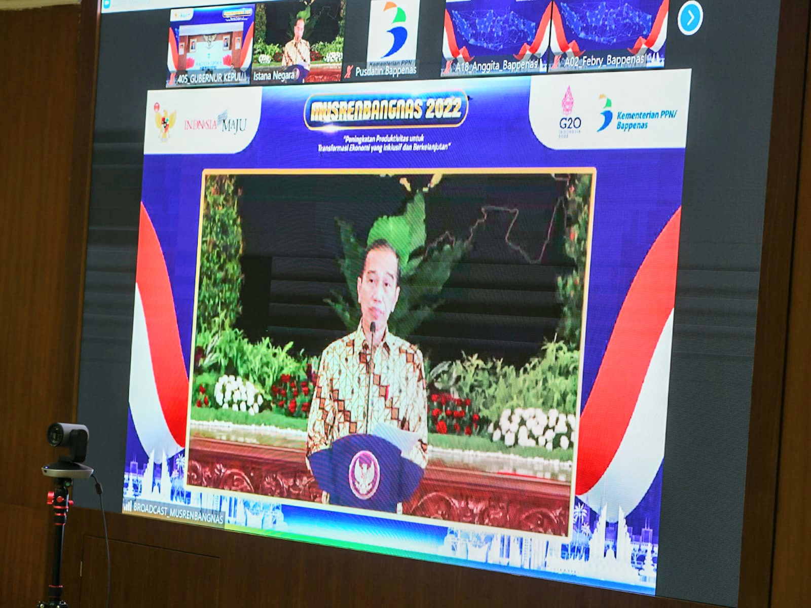 Gubernur Ansar Ikuti Pembukaan Musrenbangnas Tahun 2022 Bersama Presiden RI Joko Widodo